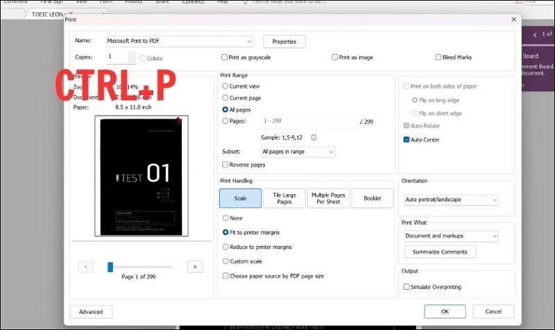 Mở nhanh chế độ in thông qua tổ hợp phím Ctrl + P