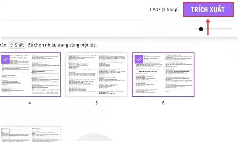 Nhấn vào nút Trích xuất