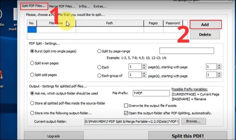 Nhấn vào nút Add