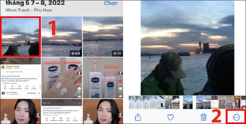 Nhấn vào biểu tượng dấu 3 chấm