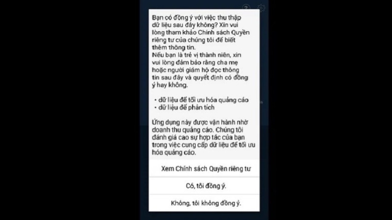 Chọn vào dòng chữ Có, tôi đồng ý Chọn vào dòng chữ Có, tôi đồng ý
