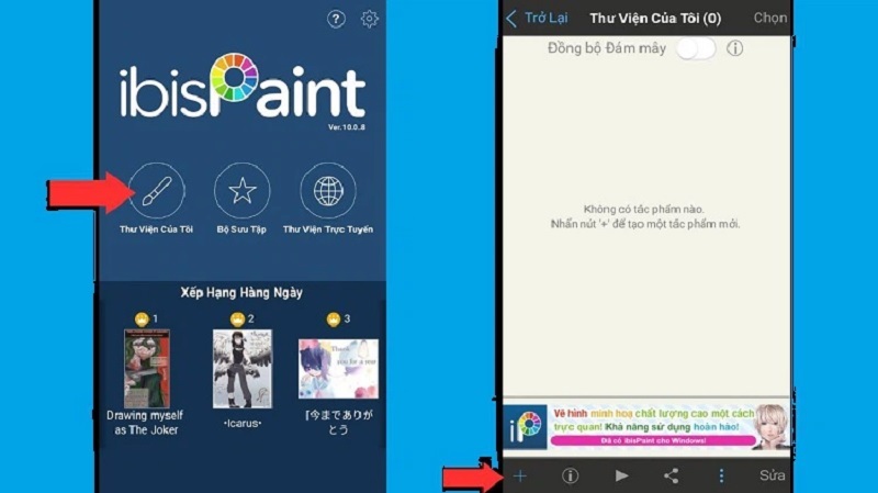 Chọn vào biểu tượng dấu +
