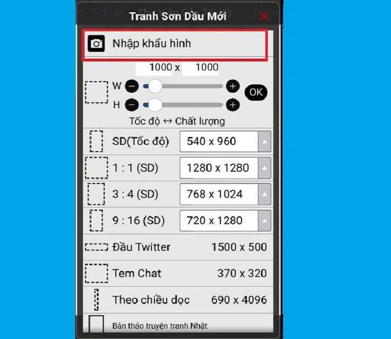 Chọn kích thước cho tranh vẽ