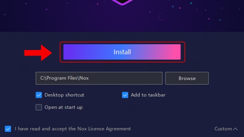 Nhấn vào nút Install