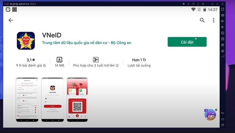 Nhấn vào nút Cài đặt
