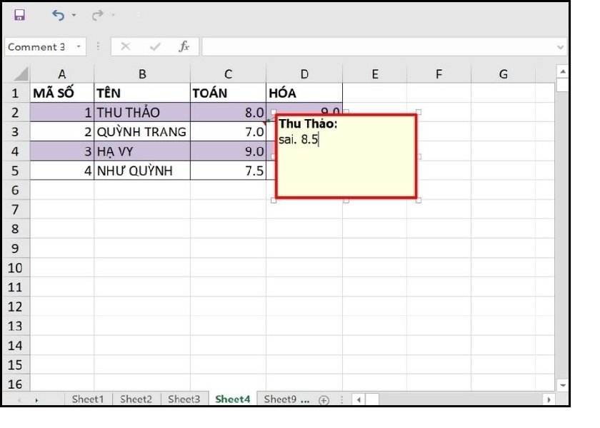 Nhấp chuột vào bất kỳ vị trí nào bên ngoài khung ghi chú