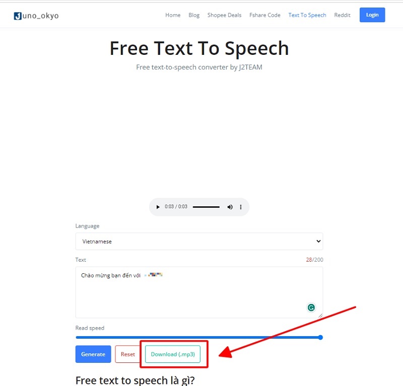 Nhấn vào nút Download(.mp3)