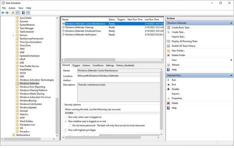 Click đúp chuột vào mục Windows Defender