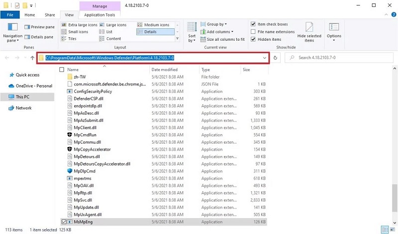 Sao chép lại đường dẫn