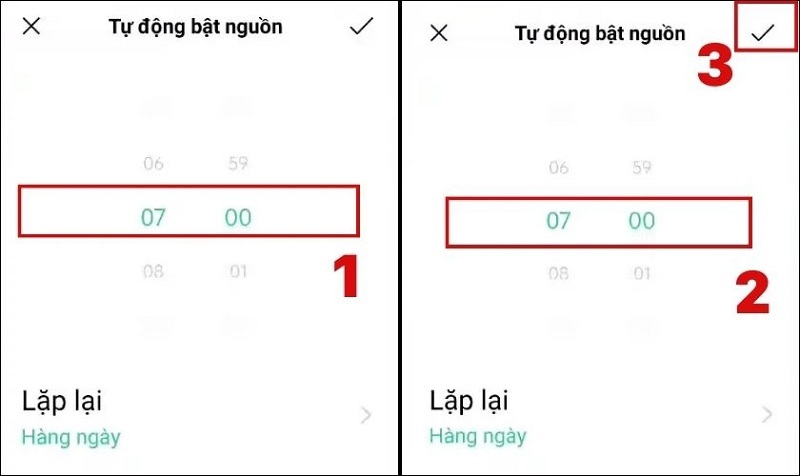 Nhấn vào biểu tượng dấu tích nằm ở góc trên bên phải màn hình điện thoại