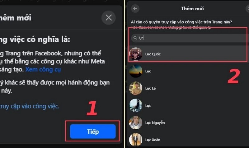 Nhấn vào nút Tiếp