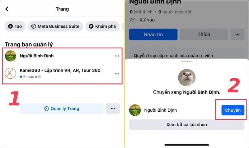Nhấn vào nút Chuyển