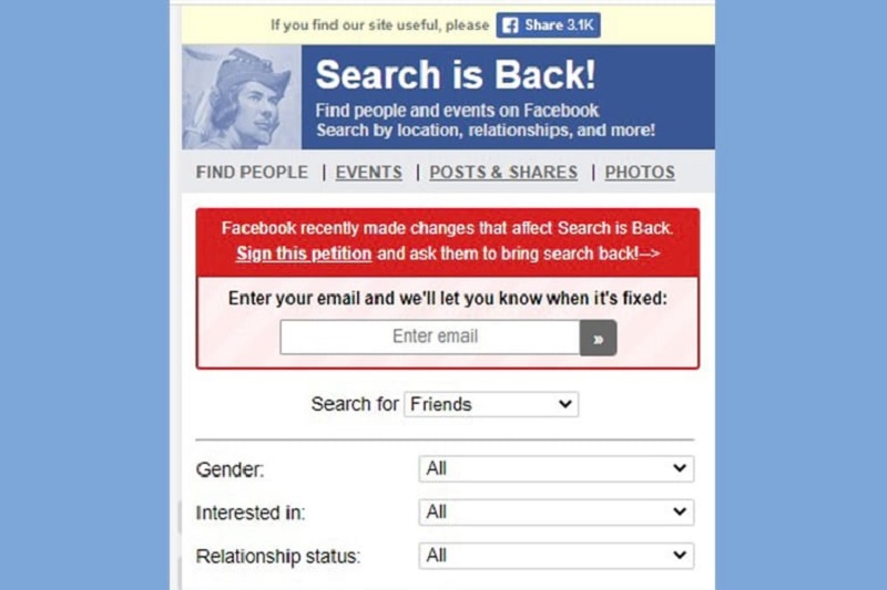 Cách tìm nick Facebook bằng ảnh qua phần mềm Search Is Back