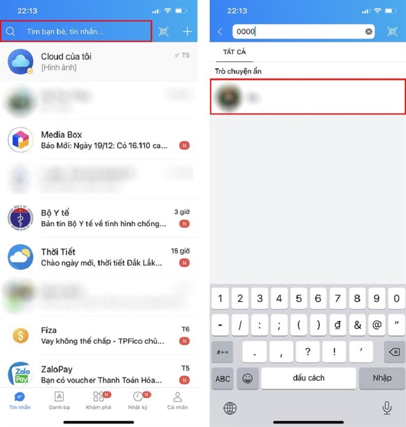 Chọn vào thanh Tìm kiếm