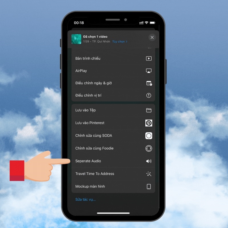 Chọn vào mục Separate Audio