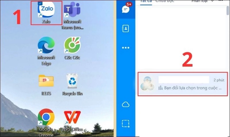 Truy cập vào ứng dụng Zalo trên máy tính