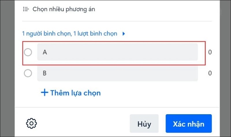 Nhấn vào phương án đó thêm một lần nữa