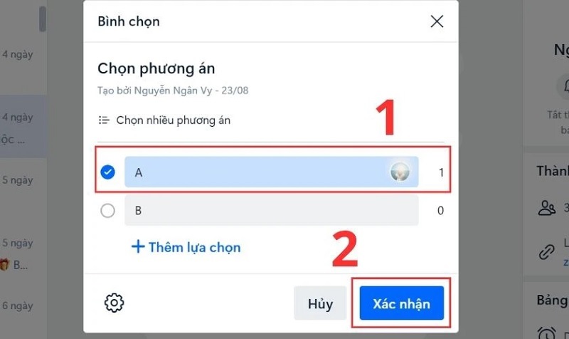 Nhấn nút Xác nhận