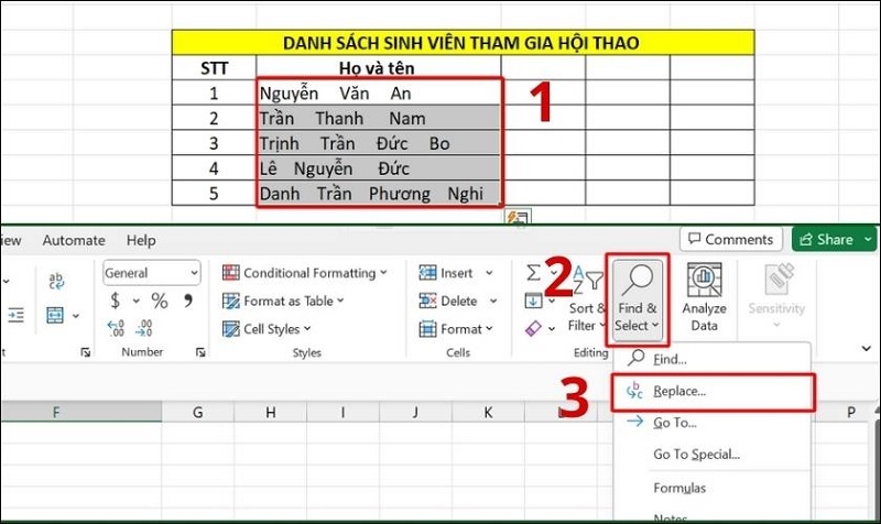 chọn vào mục Replace