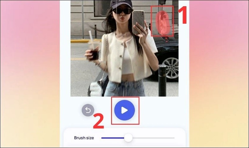 Bôi đen lên vùng đối tượng trên hình ảnh mà bạn cần xóa