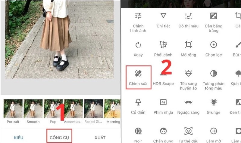 Nhấn vào biểu tượng Chỉnh sửa