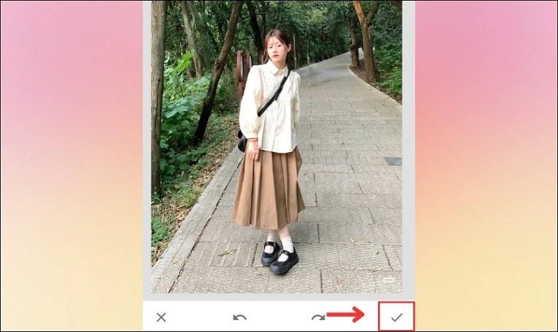 Chọn vào biểu tượng dấu tích