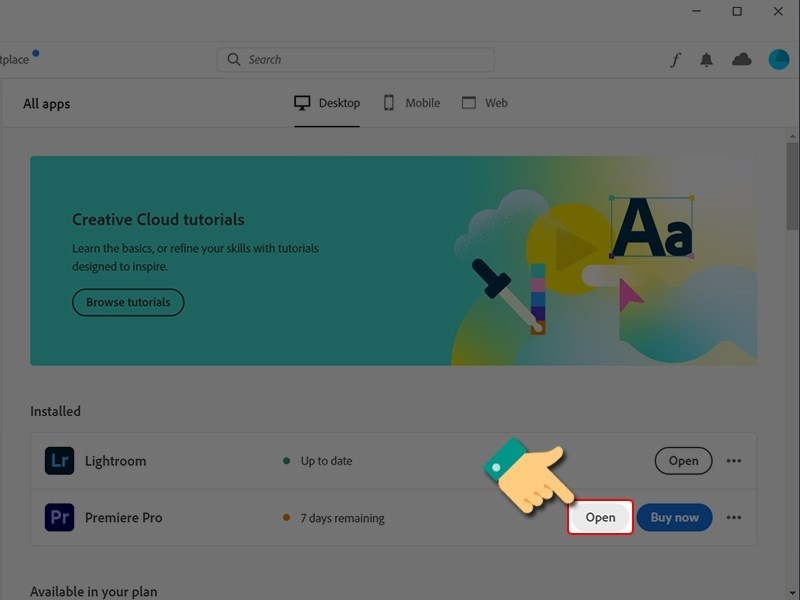 Nhấn Open để mở và sử dụng bình thường