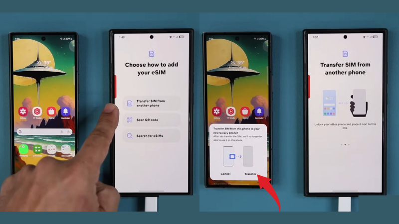 Hướng dẫn từng bước chuyển eSIM từ Android sang Android