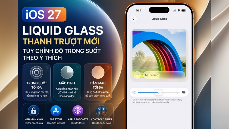 ios 27 Liquid Glass Đã Có Thanh Trượt