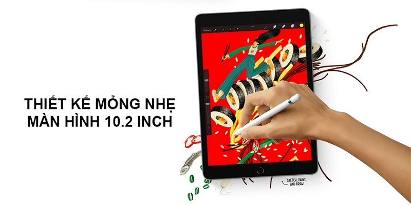 Màn hình Retina 10.2 inch sắc nét đến từng milimet