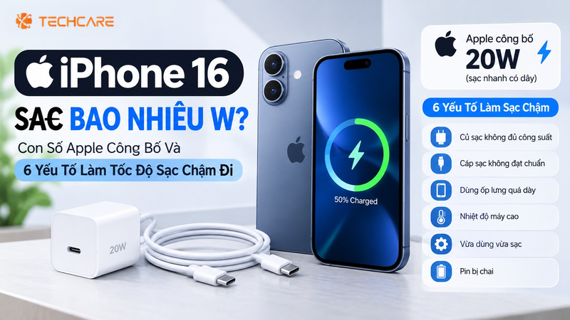 iPhone 16 Sạc Bao Nhiêu W? Con Số Apple Công Bố Và 6 Yếu Tố Làm Tốc Độ Sạc Chậm Đi