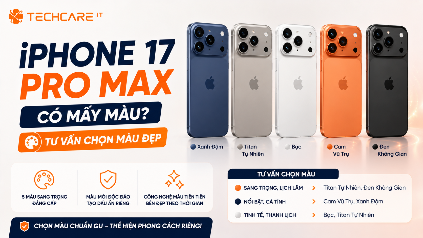iPhone 17 Pro Max Có Mấy Màu? Tư Vấn Chọn Màu Đẹp