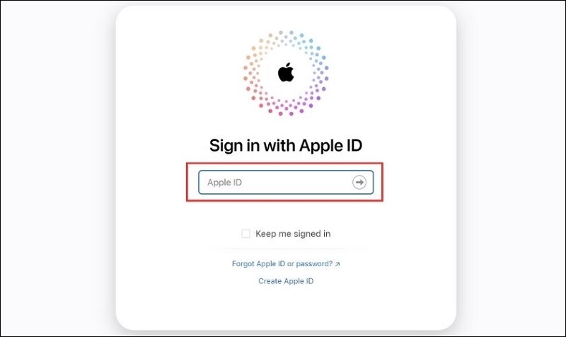 Nhấn vào nút Sign in