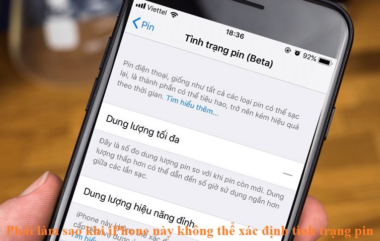 Phải làm gì khi iPhone này không thể xác định tình trạng pin?