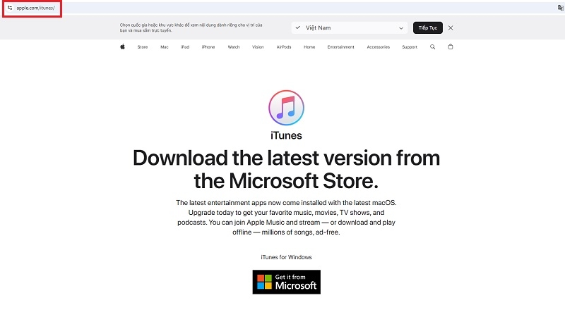 Tải iTunes cho Windows từ trang chủ Apple bước 1 Tải iTunes cho Windows từ trang chủ Apple bước 1