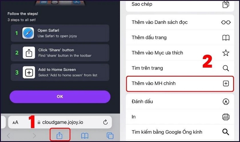 Chọn vào mục Thêm vào MH chính