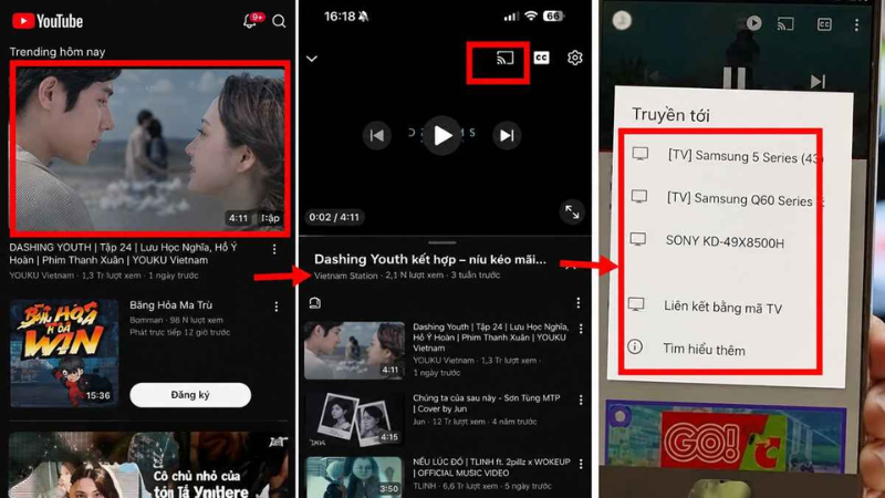 Kết nối điện thoại với tivi LG qua Chromecast