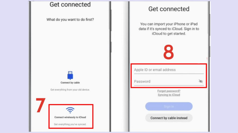 Kết nối với iCloud để lấy dữ liệu từ iPhone