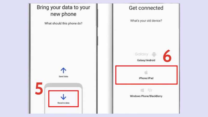 Kết nối với iPHone để lấy dữ liệu