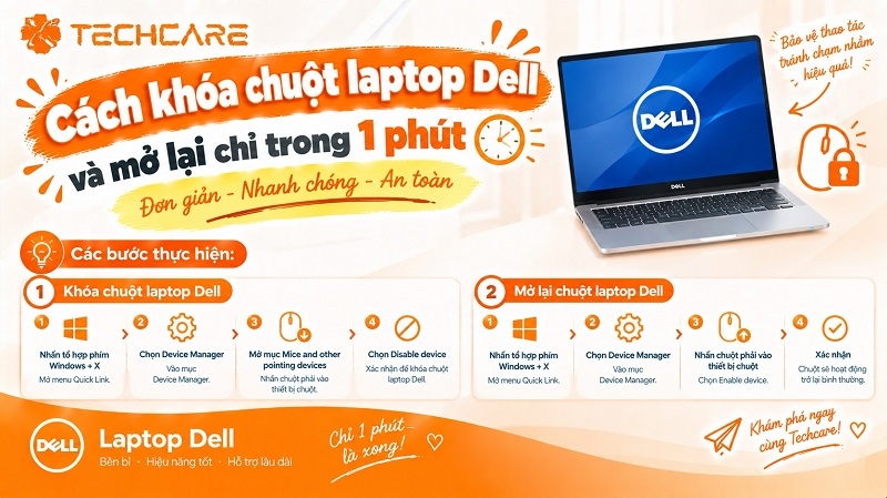 Cách khóa chuột laptop Dell và mở lại chỉ trong 1 phút