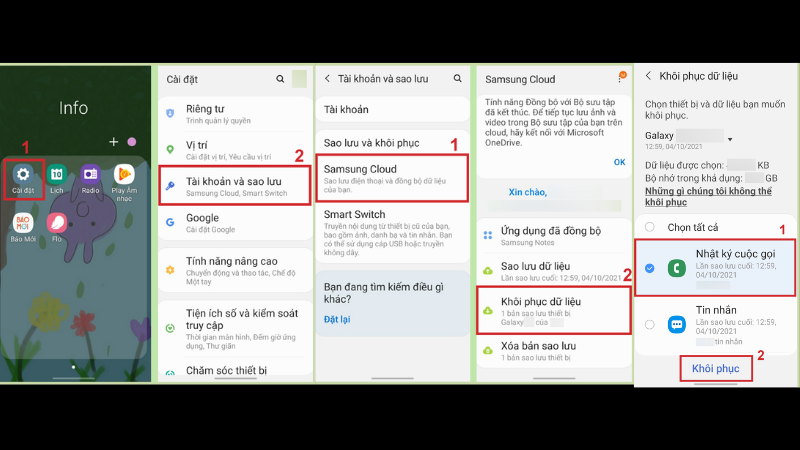 Khôi Phục Nhật Ký Cuộc Gọi Từ Samsung Cloud