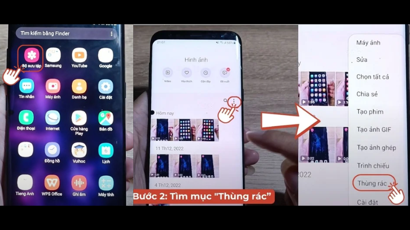 Khôi Phục video đã xoá Từ Thùng Rác Thư Viện Samsung