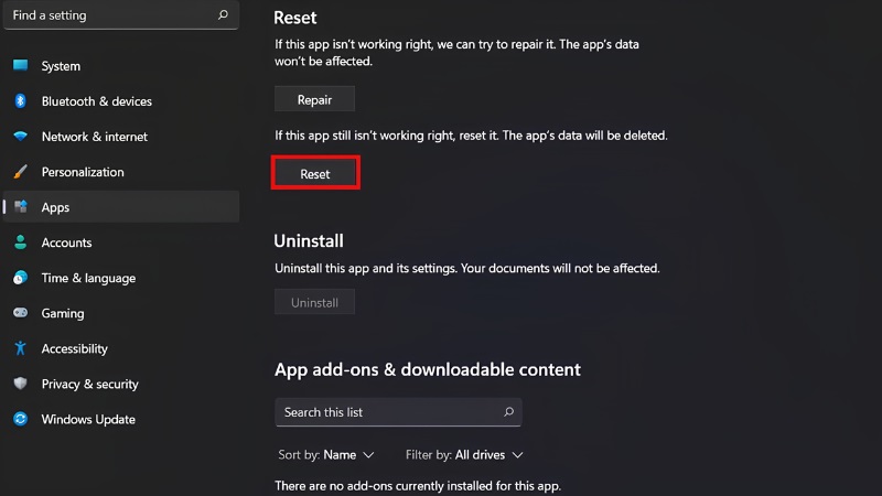 Repair rồi Reset ứng dụng Windows Security bước 4 Repair rồi Reset ứng dụng Windows Security bước 4