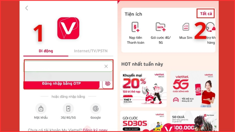Kích hoạt SIM Viettel bằng ứng dụng My Viettel