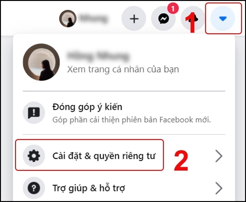 Chọn Cài đặt & Quyền riêng tư