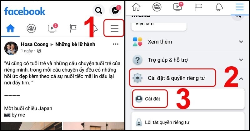 Nhấn vào tùy chọn Cài đặt