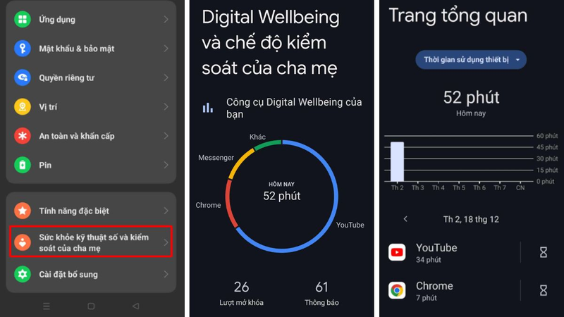 kiểm tra thời gian sử dụng trên Android