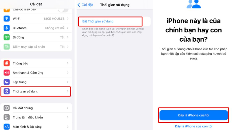 kiểm tra thời gian sử dụng trên iPhone