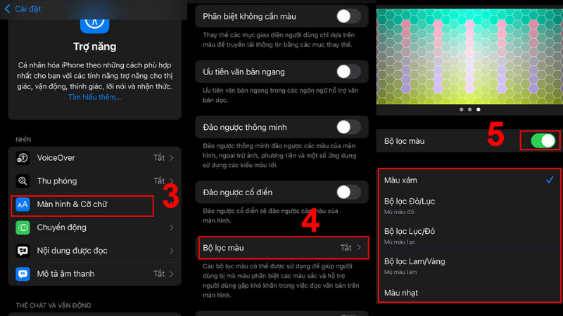 Kiểm tra và tắt Bộ lọc màu trên iPhone