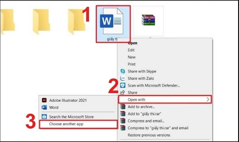 Chọn vào mục Choose another app